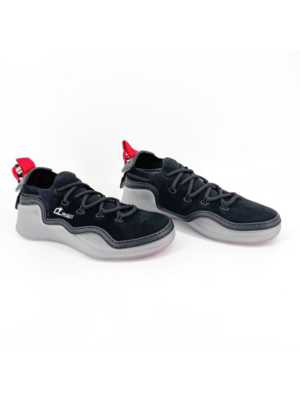 Christian Louboutin Arpoador Black Suede Sock Sneakers Size 39.5 US 9.5 Women's